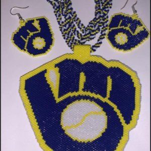 Flat Peyote Beaded Medallion on DNA Chain